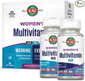 KAL Women's Multivitamin AM/PM 2-in-1 Multivitamins for Women with Ashwagandha Silica Organic Spirulina and GABA for Cellular Energy Bone Strength Immune Support Vegan 30 Servings 120 Tablets