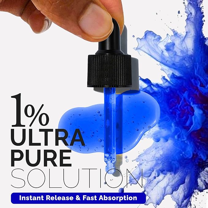 Methylene Blue Pharmaceutical Grade USP Grade Boost Energy Enhance Focus &amp Cognitive Support cGMP Certified Gluten-Free Methylene Blue 1% Drops 2 FL OZ (59.2 mL)
