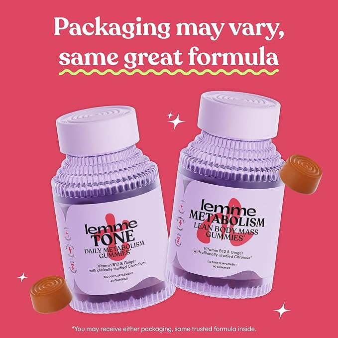 Lemme Daily Sculpt Bundle - Burn Capsules &amp Tone Gummies Promote Lean Body Mass for Men &amp Women (60 ct Each)
