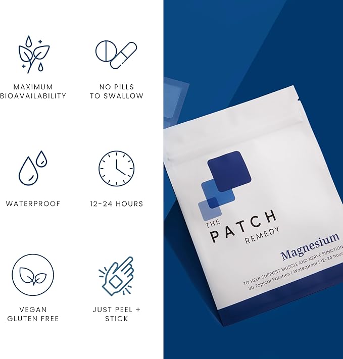 The Patch Remedy Happy &amp Magnesium Patch Bundle - (60 Patches) 5-HTP L-Theanine Rhodiola Inositol B6 Vitamin D3 &amp Topical Magnesium Glycinate