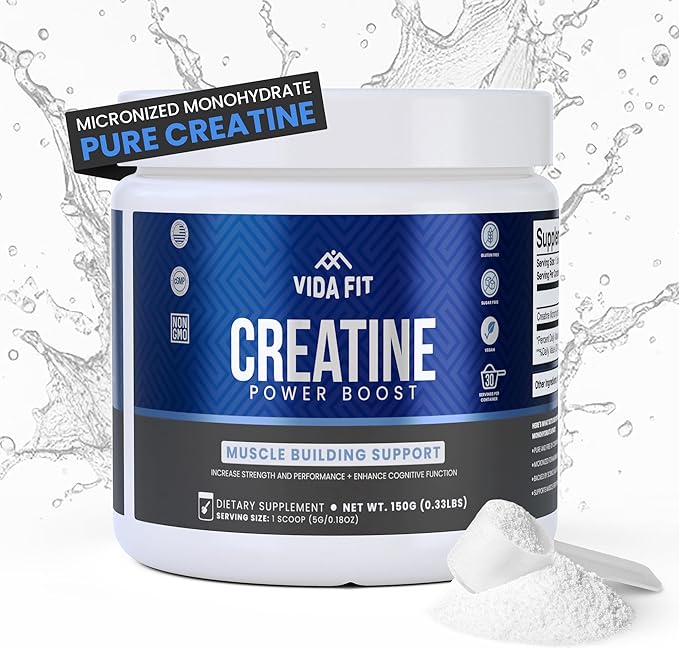 Creatine Monohydrate Micronized Powder – Vegan Unflavoured NSF Certified – Pure Pre-Wokout &amp Recovery Supplement – 30 Servings (150g) and 60 Servings (300g) – for Men &amp Women