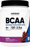 Nutricost BCAA Powder (Grape 120 Servings) - Gluten Free Non-GMO Vegetarian Optimal 2:1:1 Ratio