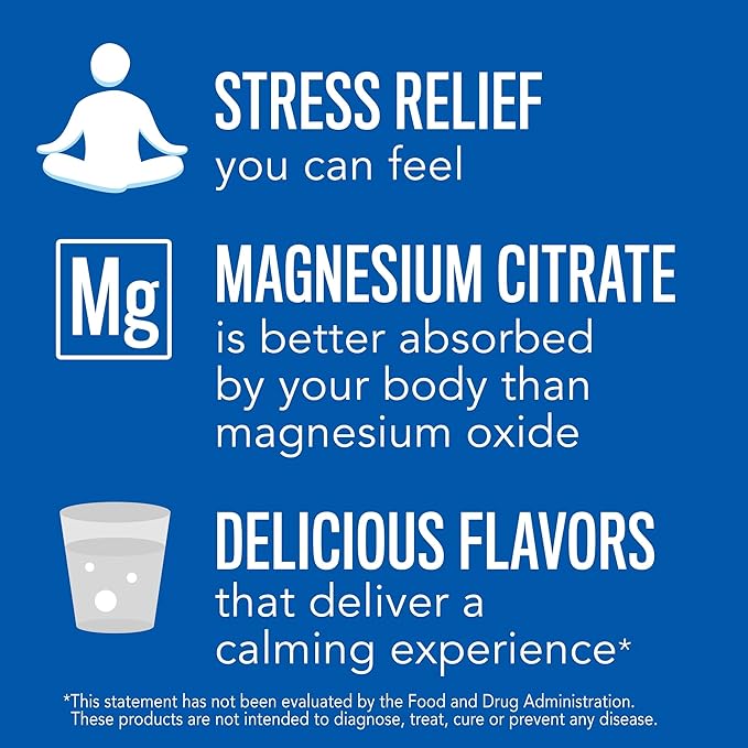 Natural Vitality Calm Magnesium Citrate Supplement Anti-Stress Drink Mix Powder Gluten Free Vegan &amp Non-GMO Raspberry Lemon 0.12 oz 30 Packets