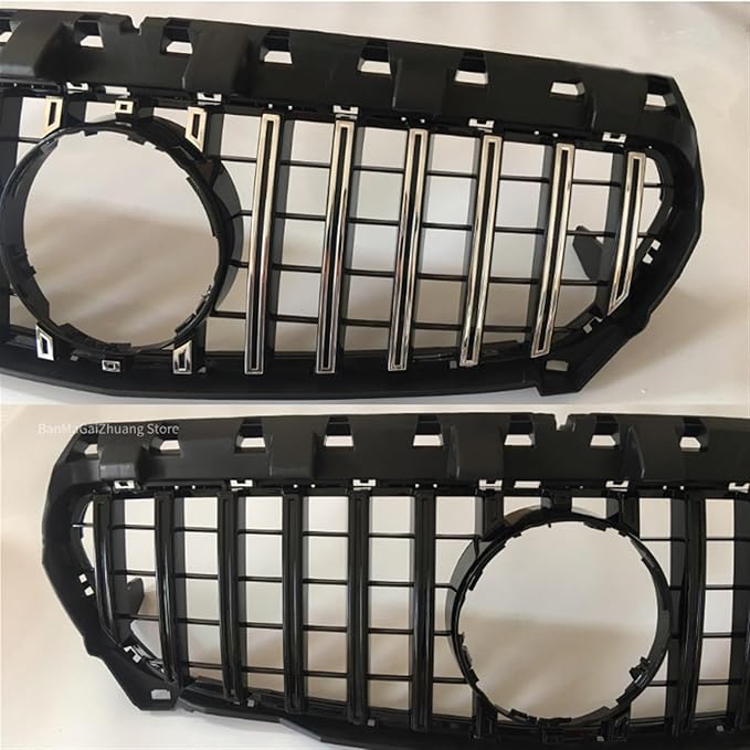 Engine Intake Grille Front Grille for mercedess 2013-2019 CLA Class X117 C117 CLA220 CLA260 CLA45 CLA180 Shooting Brake Front Bumper Grill (Color : 2016-2019 Silver)