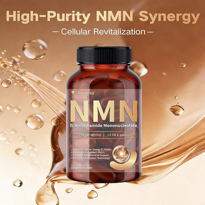 NMN Supplement 1000mg | 10-in-1 with Resveratrol Quercetin CoQ10 &amp Glutathione | Cellular Energy &amp Antioxidant Complex | Enhanced Bioavailability Formula with TMG &amp Black Pepper | 120 Ca