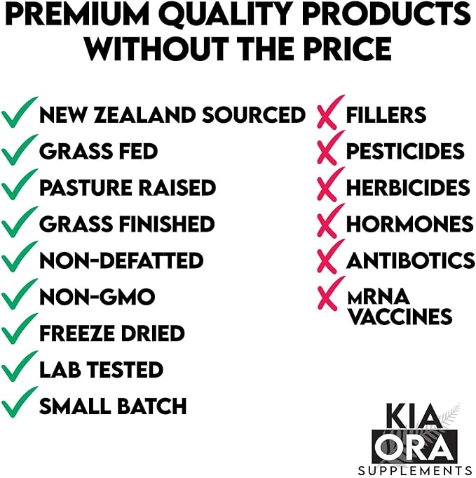 Kia Ora New Zealand Grass-Fed Beef Prostate Supplement | Freeze-Dried Single Ingredient Glandular | Undefatted Whole Organ | No Fillers or Additives | 90 Capsules