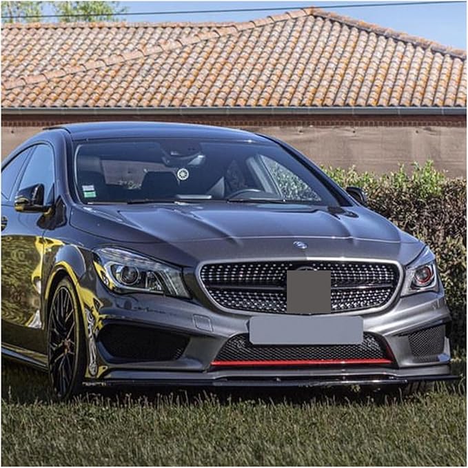 KLUfo Car Front Bumper Lip Body Kit Spoiler Splitters DiffuserCompatible for Mercedes Benz CLA Class C117 CLA200 260 CLA45 AMG 2013-2015 (Size : Gloss Black)