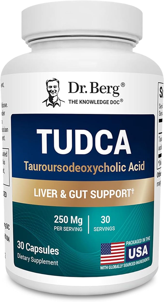 Dr. Berg TUDCA Supplement (Tauroursodeoxycholic Acid) - Powerful Formula for Liver Health Bile Flow Gallbladder Support and Digestive Health* - 30 Capsules