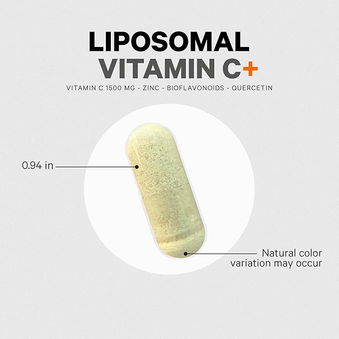 Codeage Liposomal Vitamin C Vitamins with Zinc Elderberry Citrus Bioflavonoids Ascorbic Acid Quercetin &amp Rose Hips Fruit Vitamina C Liposomal Supplement Pills - Non-GMO Vegan - 90 Capsules