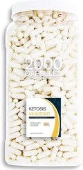 Ketosis Kickstart - 2000 CT beta-hydroxybutyrate Salts for Ketogenic Diet in a Clear Square Grip Jar