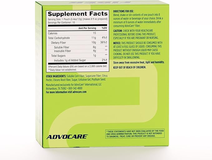 AdvoCare Fiber UNFLAVORED 10 pouches .42oz each