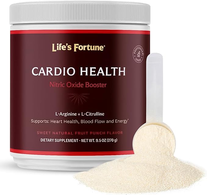 Life's Fortune 5000mg L- Arginine Supplement Powder &amp 1000mg L-Citrulline High Potency Nitric Oxide Health Booster Endurance Workout Performance Natural Fruit Punch Flavor (20 Servings)