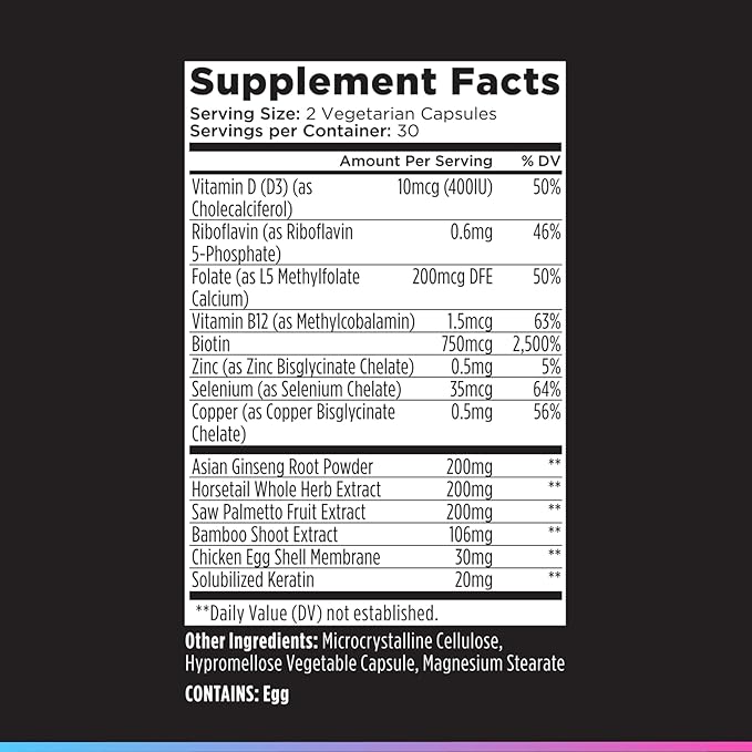 Livingood Daily Hair Skin &amp Nails Supplement 14-in-1 Formula with Biotin Collagen Keratin Bamboo Selenium Folate B12 Zinc and More Beauty Supplement for Women &amp Men Gluten Free 60