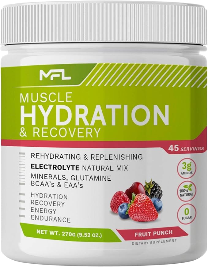 Hydration and Electrolyte Recovery Mix | 0 Sugar | Amino Blend | 45 Servings (Fruit Punch)