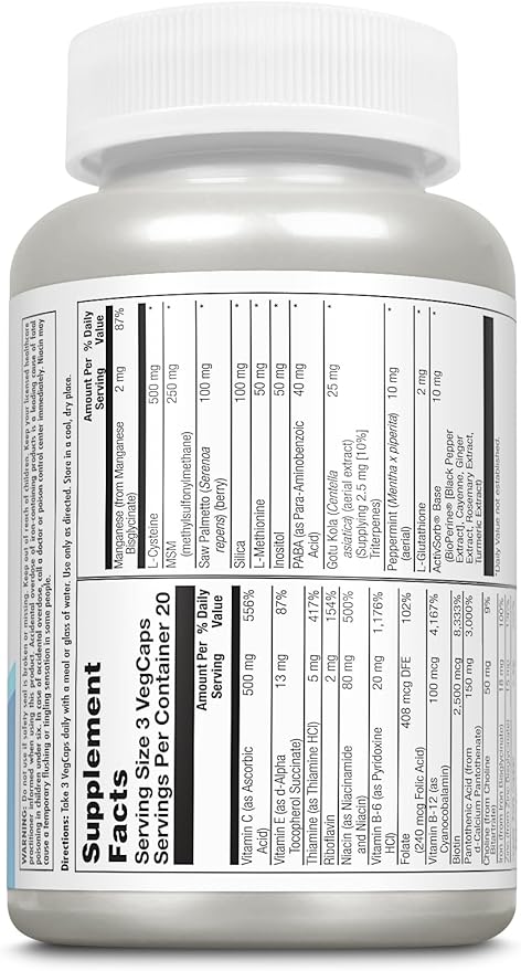 KAL Hair Force Veg Cap (Btl-Plastic) | 60ct