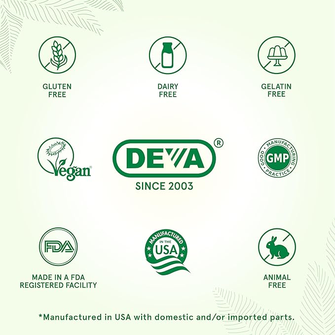 DEVA Vegan Omega-3 DHA-EPA 300MG – No Carrageenan Non-Fish Oil Derived from Algae Non-GMO 90 Gelatin-Free Softgels