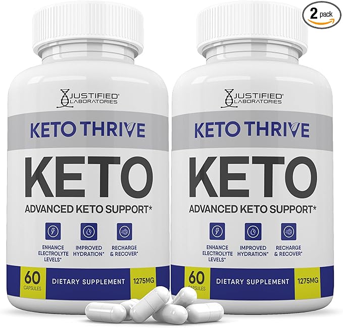 (2 Pack) Keto Thrive Keto ACV Pills 1275MG Keto Support Blend Capsule Alternative to Keto ACV Gummies Formulated with Apple Cider Vinegar Extra Virgin Olive Oil Powder Green Tea Leaf 120 Capsules