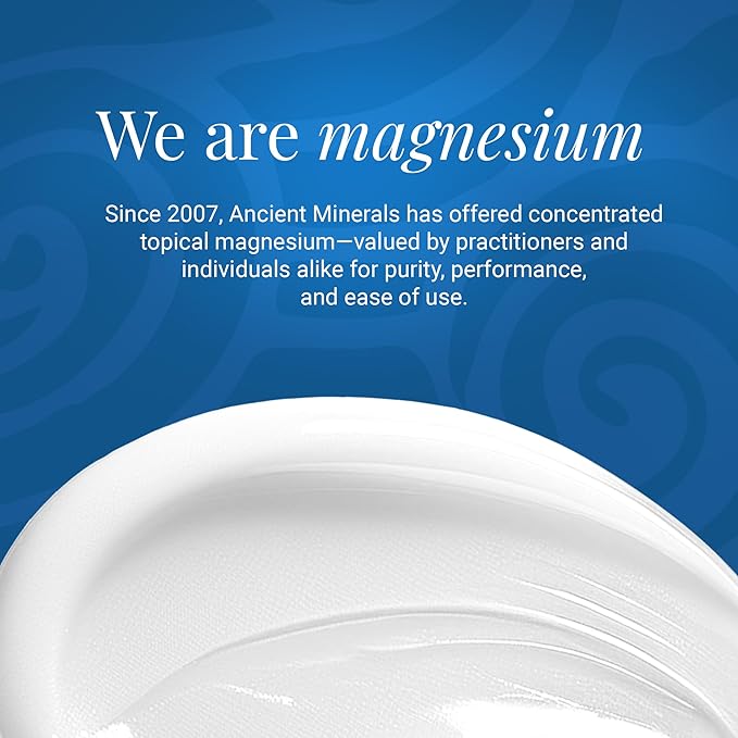 Ancient Minerals Magnesium Lotion Goodnight – Zechstein Magnesium Chloride Cream with Melatonin MSM and Organic Oils Nighttime Topical Lotion 3.3 oz