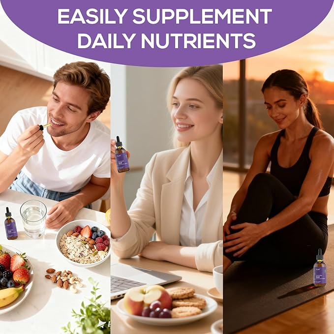 Liquid Nutritional Drops with NAD+ Resveratrol Quercetin &amp Betaine – Sugar-Free Vegan Formula – Easy Daily Use 2 fl oz (60 mL)