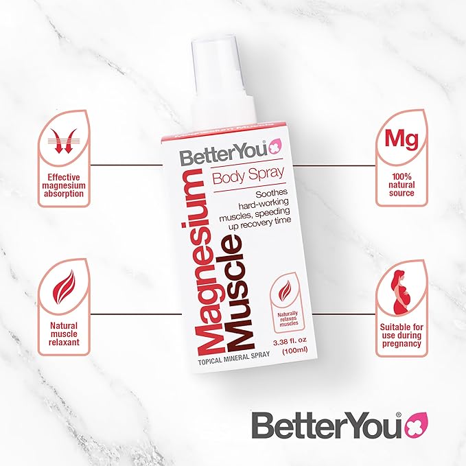 BetterYou Muscle and Joint Bundle - Magnesium Joint and Magnesium Muscle Body Spray - Essential Oils Spray Soothes Tired Muscles Instantly - 2 pc
