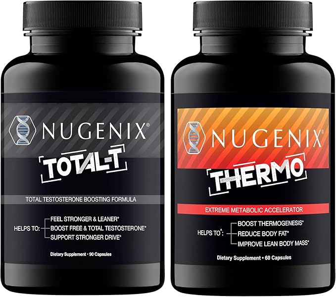 Nugenix Thermo Fat Burner and Total-T Testosterone Supplement for Men