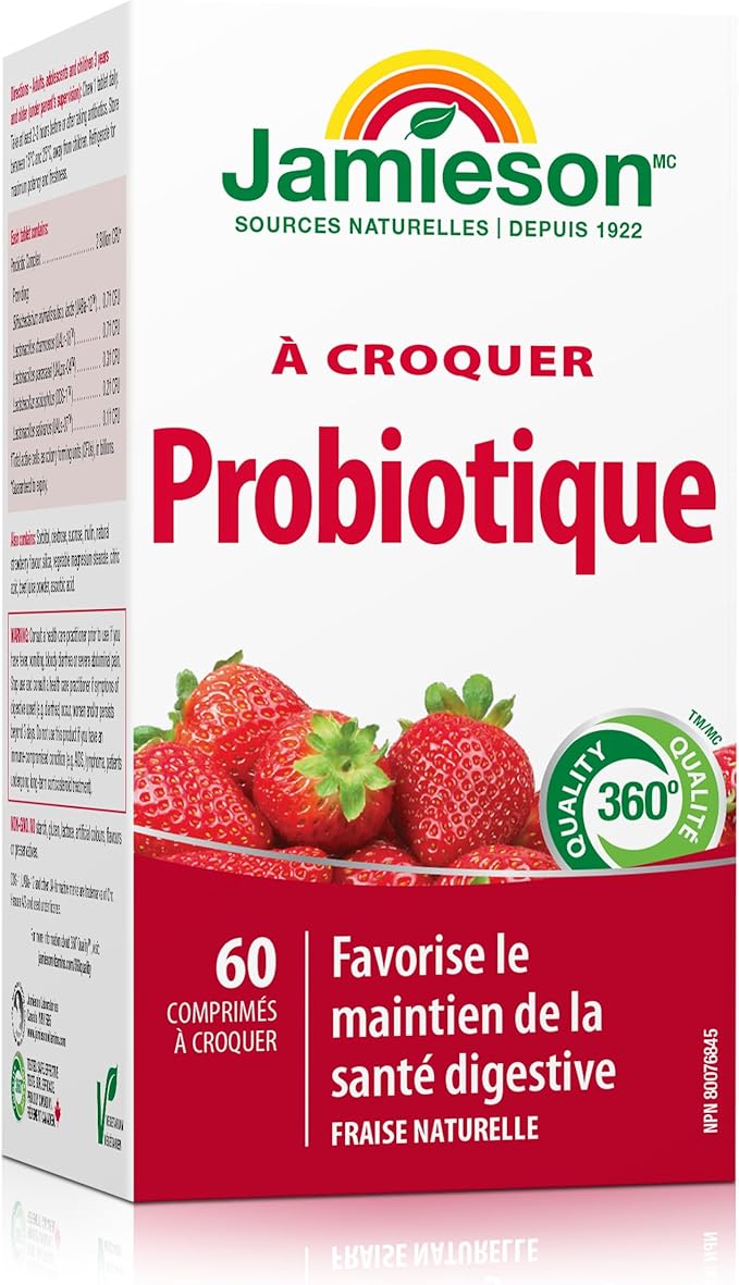 Jamieson Probiotic Chewable Strawberry Flavour 60 Tablets