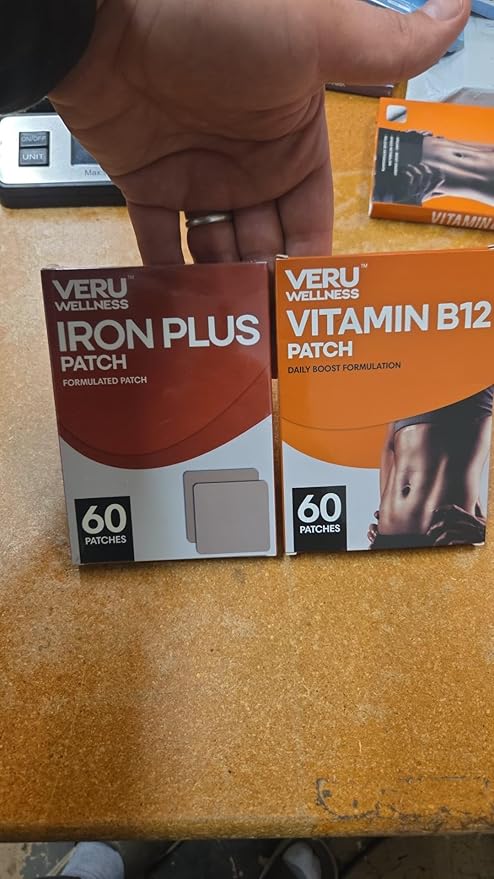Veru Wellness Energy Duo Lifestyle Patch - B12 Iron - Self Adhesive Time Release Patch 8-10 Hours (42 Days)