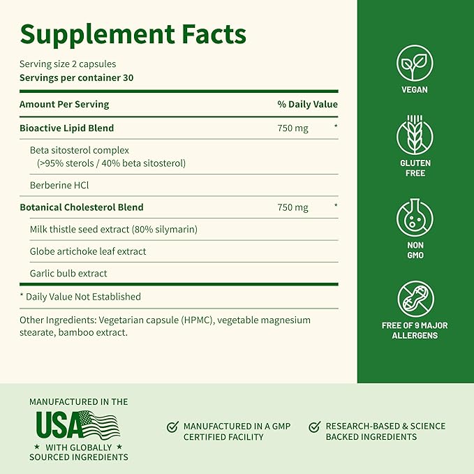Snap Supplements Cholesterol Health + Magnesium Complex Bundle 60 Vegetarian Capsules Each