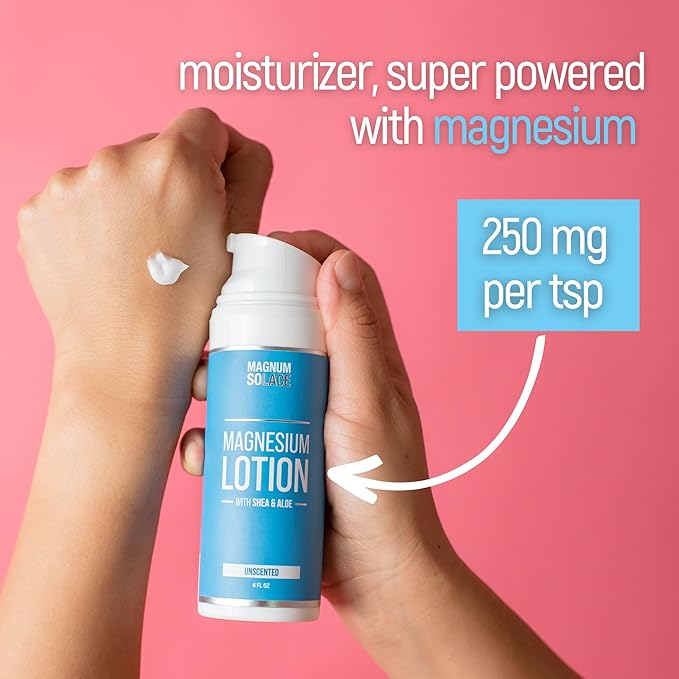 Magnum Solace Magnesium Lotion with Aloe &amp Shea – Apply to Legs – Alternative to Topical Magnesium Cream