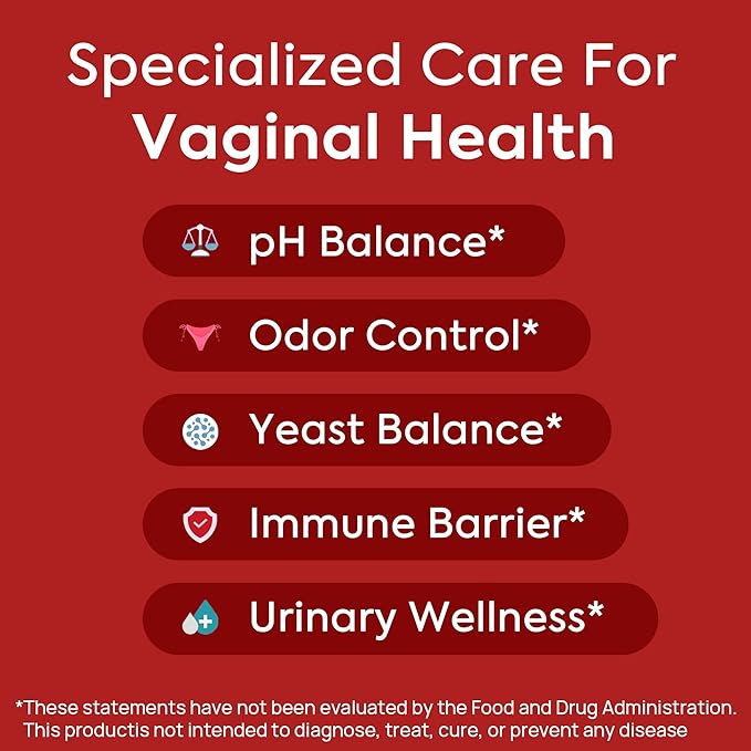 HerAure Vaginal Probiotics for Women - pH Balance Healthy Vaginal Odor Vaginal Flora Yeast Balance Women Probiotics and Prebiotics Immune Support - Prebiotics &amp Lactobacillus Probiotic60CT