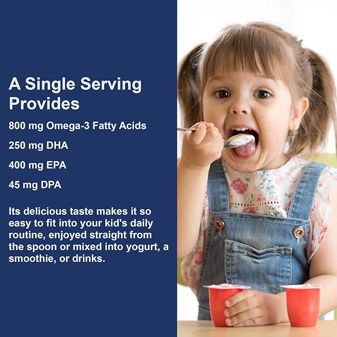 Carlson Kid's The Very Finest Fish Oil 800 mg Omega-3s Just Peachie Flavor 200 mL – Liquid Norwegian Fish Oil Wild-Caught &amp Sustainably Sourced