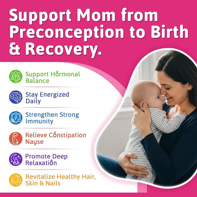 Prenatal Vitamin for Womem 37-In-1 Multivitamin Gummies w/Omega-3 DHA Methylfolate Choline Iron Vitamin B12 B6 D3 C Postnatal Vitamins Support Mom &amp Baby | Before During &amp After Pregnan