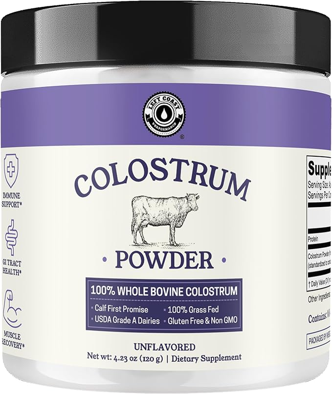 Left Coast Performance 25% IgG Colostrum Powder &amp Beef Organ Supplement - Bovine Wellness Bundle for Men and Women's Gut Health Energy Hormone Balance and Immune Support