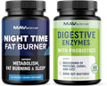 Advanced Digestive Enzymes Complex and Night Time Fat Burner Capsules | Overnight Metabolism Booster for Fat Burning and Gut Health Support | Comprehensive Digestive Wellness Bundle