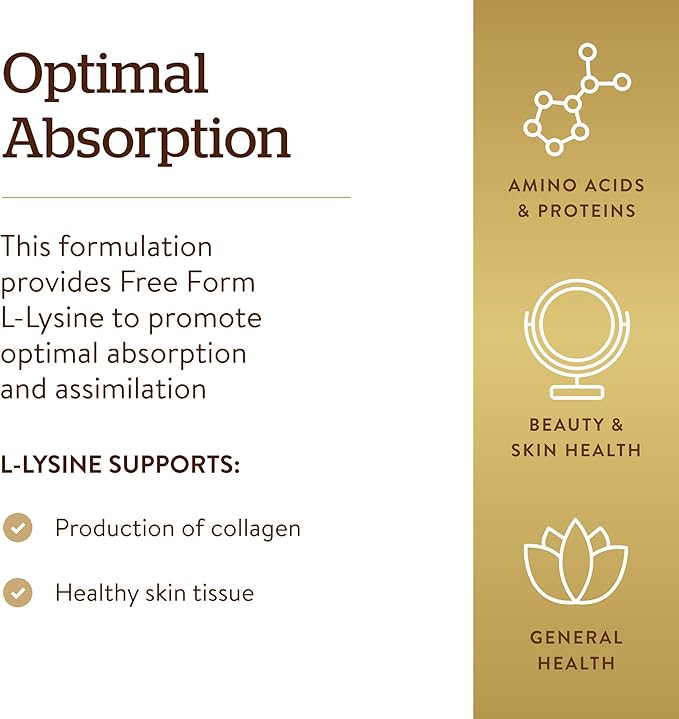 Solgar L-Lysine 1000 mg 250 Tablets - Enhanced Absorption and Assimilation - Promotes Integrity of Skin and Lips - Collagen Support - Amino Acids - Non-GMO Vegan Gluten Free-250 Servings(Pack of 2)