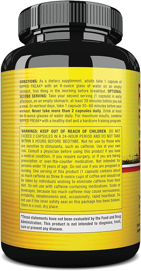 Pharmafreak Ripped Freak | Thermogenic &amp Metabolic Support | Energy &amp Focus for Training | Green Tea Green Coffee &amp Plant Extracts | 60 Vegan Capsules