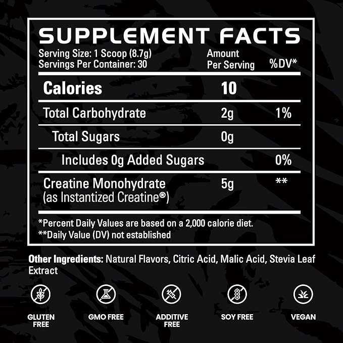 Gains in Bulk Instantized Creatine Monohydrate for Men &amp Women Soluble Pre Workout Powder Supports Muscle Building Strength and Performance Bodybuilding Supplements Blue Raspberry 30 Serving