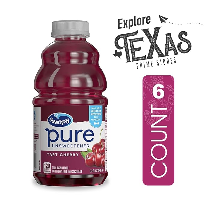 Ocean Spray - Lavinia Essentials Bundle: 6- Pack of Tart Cherry Unsweetened 100% Pure Juice 32 fl oz Plastic Bottles + 1 Utility Prop