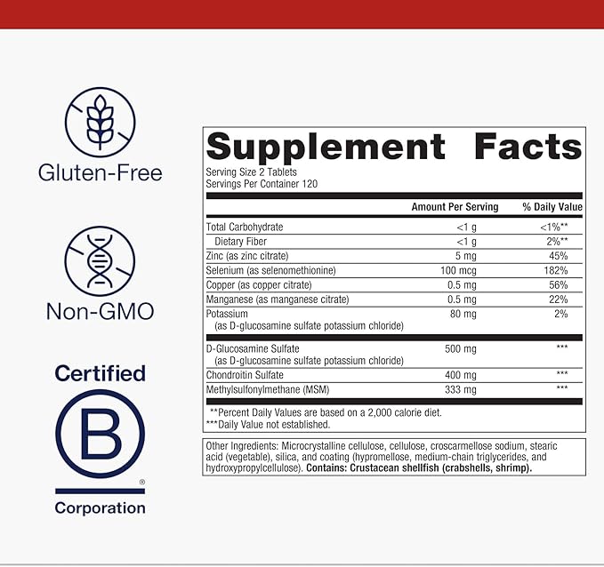 Metagenics ChondroCare - Joint Support with Glucosamine Chondroitin &amp MSM - Supports Mobility Cartilage &amp Knee Comfort - Antioxidant Mineral Complex - Gluten-Free - cGMP Certified - 240 Tabl
