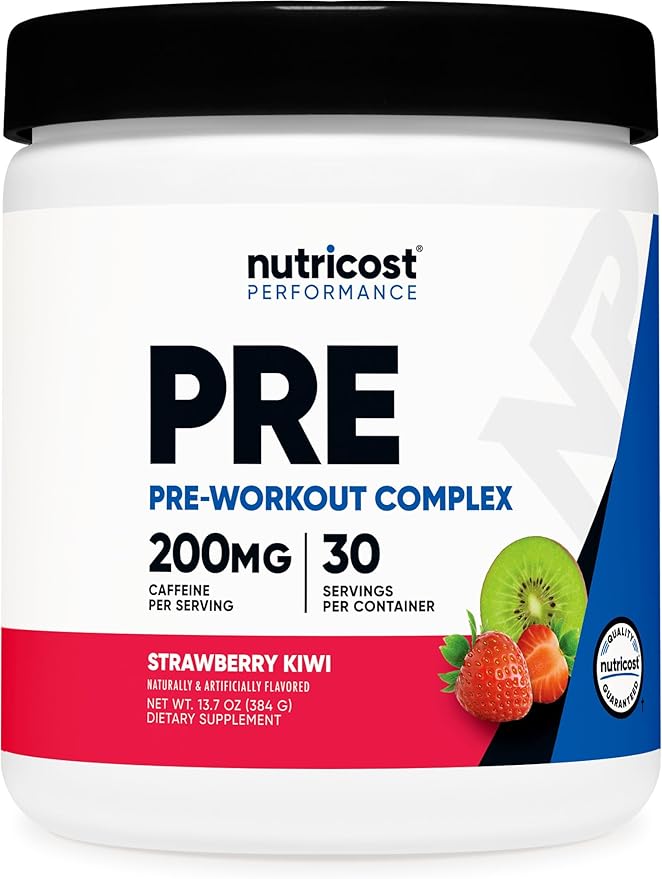 Nutricost Pre-Workout Powder (Strawberry Kiwi) 30 Servings - GMO-Free Gluten-Free Vegetarian