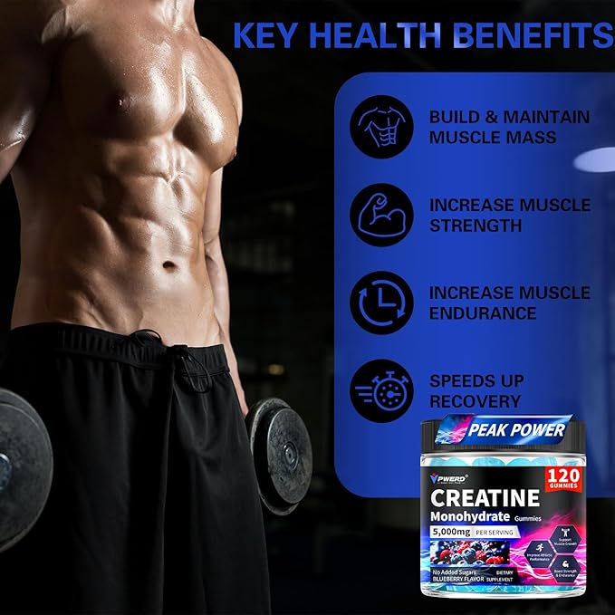 240 Count Creatine Monohydrate Gummies 5g for Women Men Energy Creatine Supplements Gummies for Gym Essentials Women