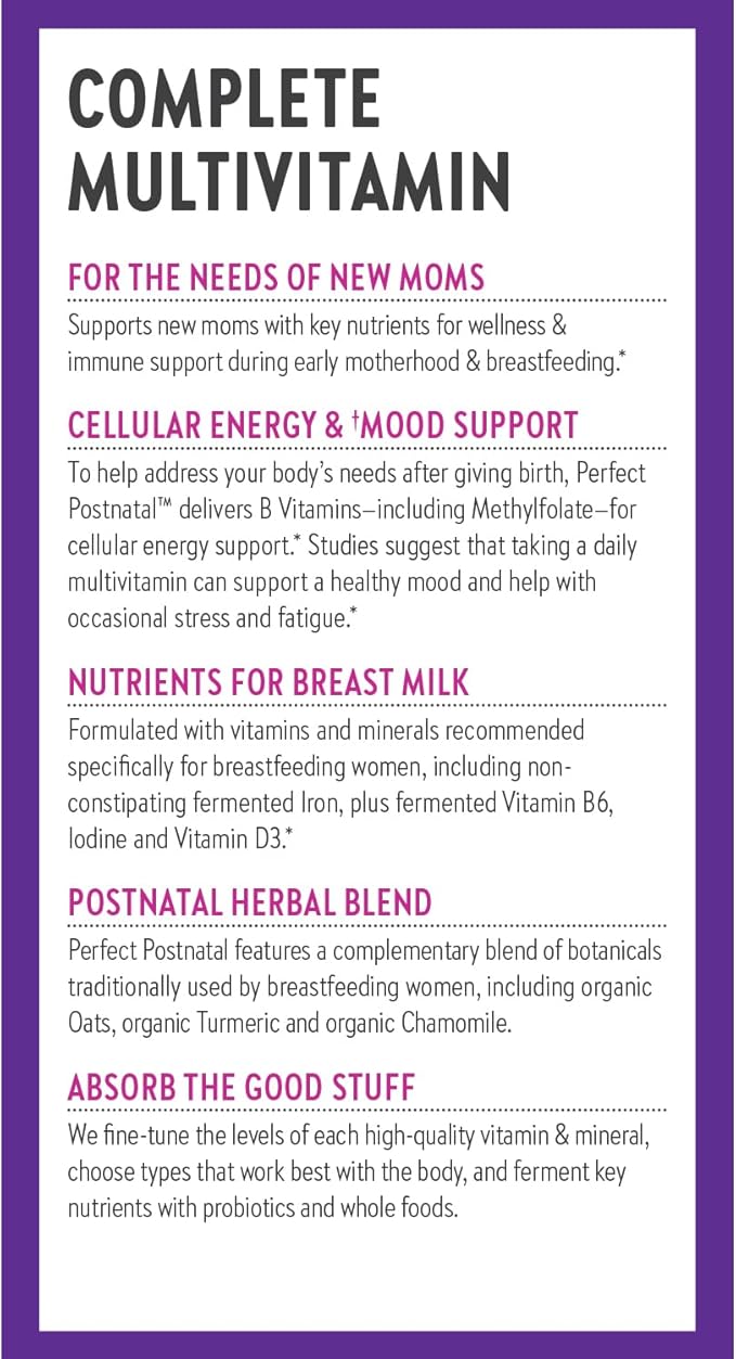 New Chapter Postnatal Vitamins Lactation Supplement Complete Multivitamin with Fermented Vitamin D3 + B Vitamins Made with Organic Vegetables &amp Herbs Non-GMO Ingredients 96 Count