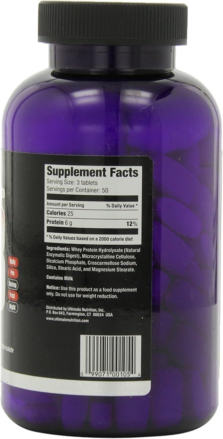 Ultimate Nutrition Amino 2000 Tablets Super Whey Formula Amino Acid Supplements with L-Leucine L-Isoleucine and L-Valine 2000mg 150 Tablets