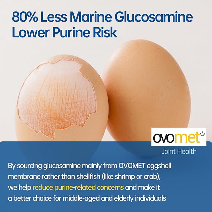 purmeo 5-Day Fast-Acting Joint Health Supplement - Support for Comfort Cartilage Strength &amp Flexibility - OVOMET Eggshell Membrane Glucosamine Chondroitin MSM &amp Boswellia - Made in Germany