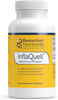 Researched Nutritionals InflaQuell - Vegetarian Proteolytic Enzymes Ginger &amp Rutin Supplement for Inflammation Response Vascular &amp Respiratory Support (180 Capsules)