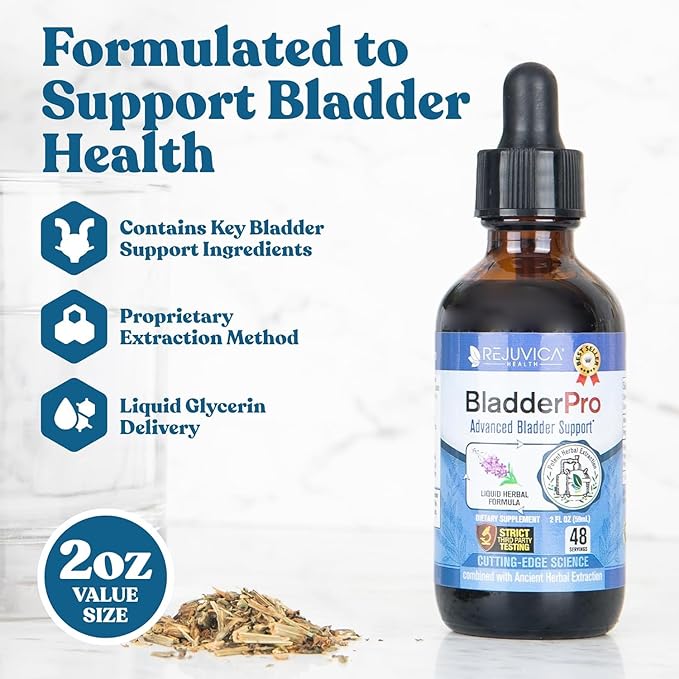 Rejuvica Health BladderPro for Men and Women - Bladder Support Supplement - Liquid Delivery for Better Absorption - Pumpkin Seed Uva Ursi Goldenrod and More