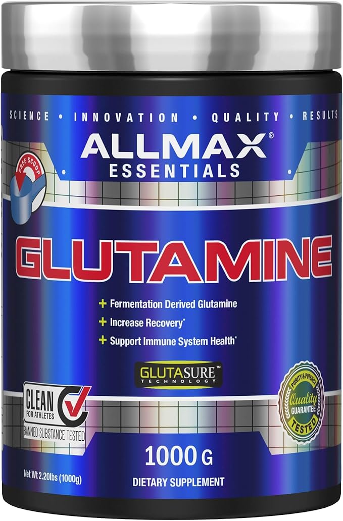 ALLMAX L Glutamine Powder 1000g Fermented L-Glutamine Powder Pure Unflavored Glutamine Supplement for Gut Health Recovery &amp Immune Support Vegan Gluten Free