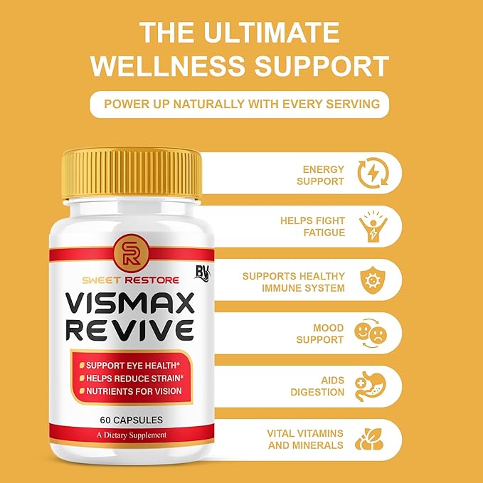 BLUE VIBE VisMax Revive Maximum Strength Overall Vision &amp Wellness Support Supplement VismaxRevive Advanced Premium Vision Support and Eye Health Formula Supplement Pills (60 Capsules)