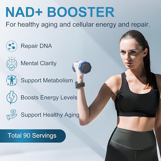 NAD+ Supplement 8525 mg Liposomal NAD Resveratrol Supplement for Women and Men with Coptisine Quercetin Curcumin Supports Cellular Health Energy &amp Healthy Anti-Aging 180 Counts