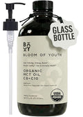 Pure MCT Oil C8 + C10 | Glass Bottle 16oz - From 100% Virgin Coconut Oil USDA Organic - Lab Tested for Quality and Purity - Keto Supplement For Brain &amp Body | Add To Coffee or Shakes